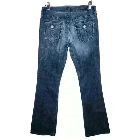 7 for all mankind women's medium wash low rise bootcut jeans size 28 - Picture 3 of 9